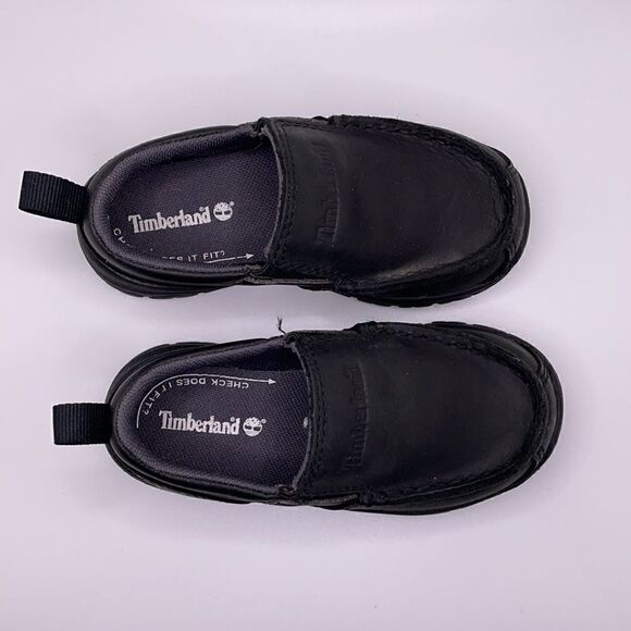 Timberland Kids Black Leather Slip On Shoes (Size: 7.5 Toddler) - Picture 3 of 16